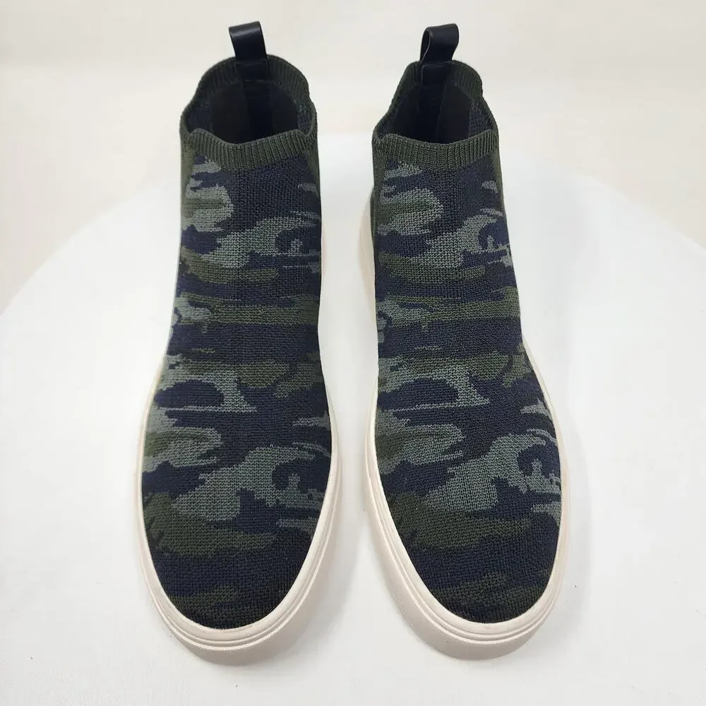 Sanctuary Dare Camo High Top Sock Sneakers Women 8 Green Stretch Comfort Shoes